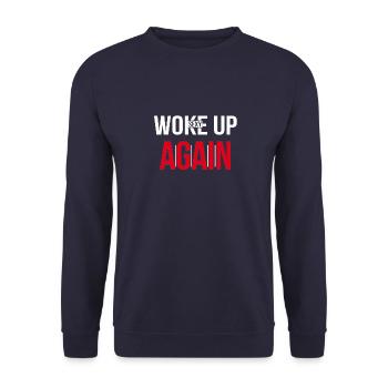 Dicton humoristique drôle s’est réveillé sexy à nouveau - Sweat-shirt Unisexe - marine - Devant - Alina (178cm) & Michal (187cm)
