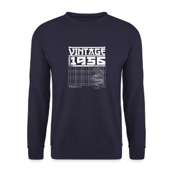 Samurai Power seit 1956 - 69. Geburtstag Drache - Unisex Pullover - Navy - Vorne - Alina (178cm) & Michal (187cm)