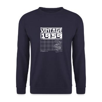 Drachengeist seit 1959 - Vermächtnis zum 66. Geburtstag - Unisex Pullover - Navy - Vorne - Alina (178cm) & Michal (187cm)