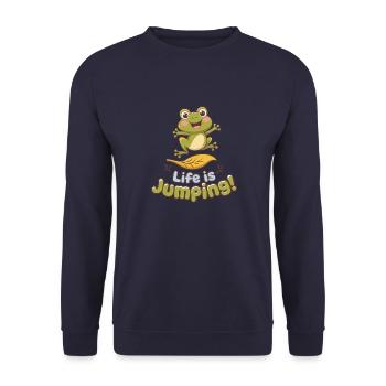 FROG - Unisex Sweatshirt - navy - Front - Alina (178cm) & Michal (187cm)