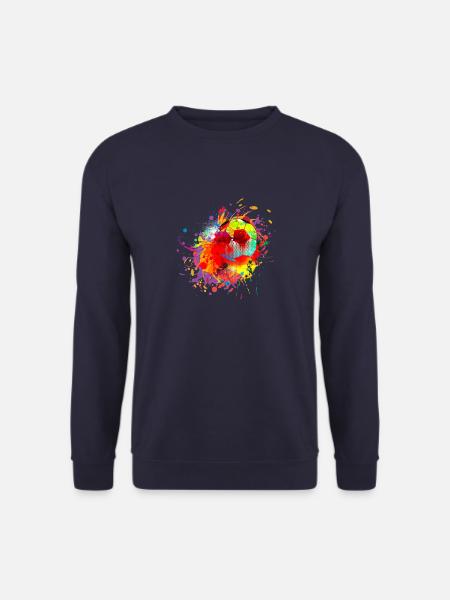 Kleurrijke retro voetbalvoetbaltrui - Uniseks sweater - navy