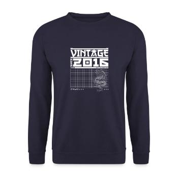 Samurai Power seit 2016 - 9. Geburtstag Drache - Unisex Pullover - Navy - Vorne - Alina (178cm) & Michal (187cm)