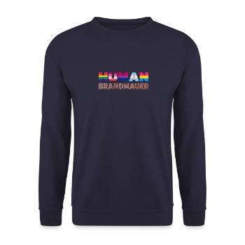 Human Brandmauer - Unisex Pullover - Navy - Vorne - Alina (178cm) & Michal (187cm)