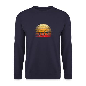 MMA Martial Arts Fighting Fighter - Unisex Pullover - Navy - Vorne - Alina (178cm) & Michal (187cm)