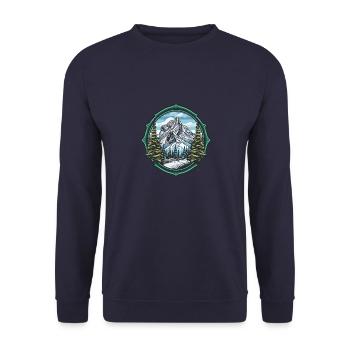 Alps Ski Mountains - Unisex Sweatshirt - navy - Front - Alina (178cm) & Michal (187cm)