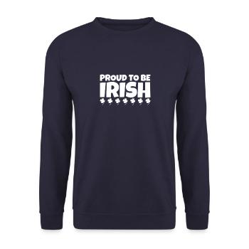 Proud To Be Irish Irland Irische Kleeblatt - Unisex Pullover - Navy - Vorne - Alina (178cm) & Michal (187cm)