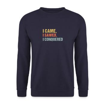 Zimmermann Schreiner Sägen Handwerker Sprüche - Unisex Pullover - Navy - Vorne - Alina (178cm) & Michal (187cm)