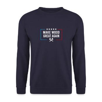 Zimmermann Schreiner Sägen Handwerker Sprüche - Unisex Pullover - Navy - Vorne - Alina (178cm) & Michal (187cm)