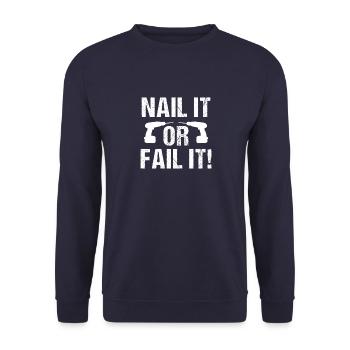 Zimmermann Schreiner Sägen Handwerker Sprüche - Unisex Pullover - Navy - Vorne - Alina (178cm) & Michal (187cm)