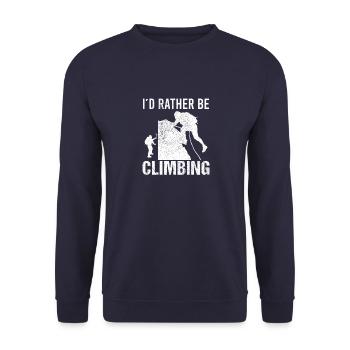 Kletterer Klettern Bergsteigen Berge - Unisex Pullover - Navy - Vorne - Alina (178cm) & Michal (187cm)