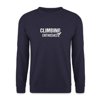 Kletterer Klettern Bergsteigen Berge - Unisex Pullover - Navy - Vorne - Alina (178cm) & Michal (187cm)
