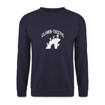 Kletterer Klettern Bergsteigen Berge - Unisex Pullover - Navy - Vorne - Alina (178cm) & Michal (187cm)