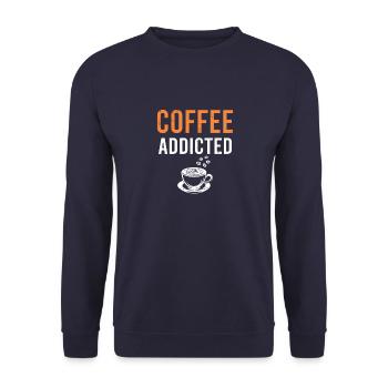 Kaffee Coffee Koffein Vintage Cafe Sprüche - Unisex Pullover - Navy - Vorne - Alina (178cm) & Michal (187cm)