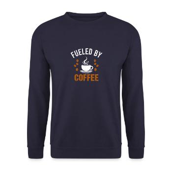 Kaffee Coffee Koffein Vintage Cafe Sprüche - Unisex Pullover - Navy - Vorne - Alina (178cm) & Michal (187cm)