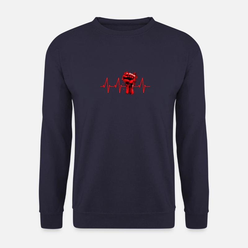 linker Herzschlag Faust - Unisex Pullover - Navy