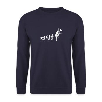 Kletterer Klettern Bergsteigen Berge - Unisex Pullover - Navy - Vorne - Alina (178cm) & Michal (187cm)