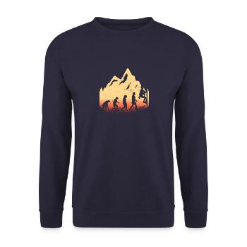 Kletterer Klettern Bergsteigen Berge - Unisex Pullover - Navy - Vorne - Alina (178cm) & Michal (187cm)
