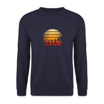 Kletterer Klettern Bergsteigen Berge - Unisex Pullover - Navy - Vorne - Alina (178cm) & Michal (187cm)