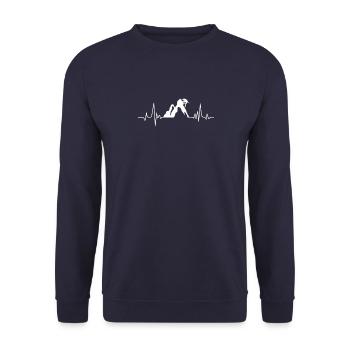 Kletterer Klettern Bergsteigen Berge - Unisex Pullover - Navy - Vorne - Alina (178cm) & Michal (187cm)