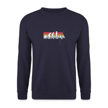 Kletterer Klettern Bergsteigen Berge - Unisex Pullover - Navy - Vorne - Alina (178cm) & Michal (187cm)