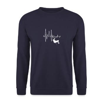 Kletterer Klettern Bergsteigen Berge - Unisex Pullover - Navy - Vorne - Alina (178cm) & Michal (187cm)