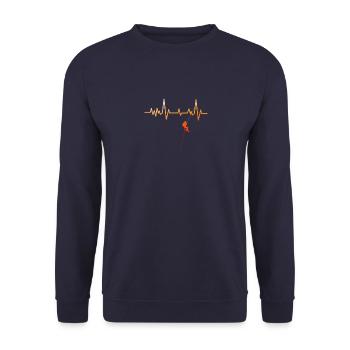 Kletterer Klettern Bergsteigen Berge - Unisex Pullover - Navy - Vorne - Alina (178cm) & Michal (187cm)