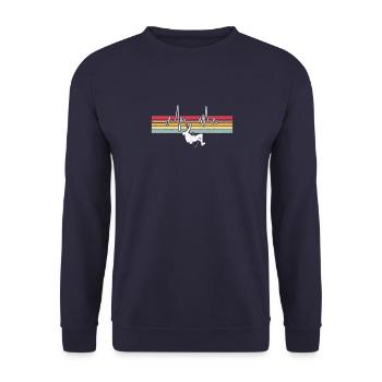 Kletterer Klettern Bergsteigen Berge - Unisex Pullover - Navy - Vorne - Alina (178cm) & Michal (187cm)
