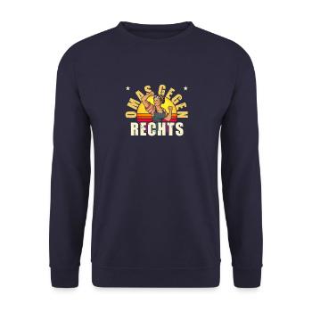 Olas gegen rechts - Unisex Pullover - Navy - Vorne - Alina (178cm) & Michal (187cm)