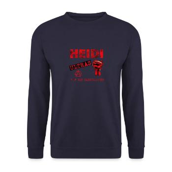 Heidi Reichinnek Merch Ultra - Unisex Pullover - Navy - Vorne - Alina (178cm) & Michal (187cm)