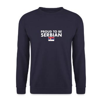 Fier d’être serbe Serbie Drapeau serbe Serbie - Sweat-shirt Unisexe - marine - Devant - Alina (178cm) & Michal (187cm)