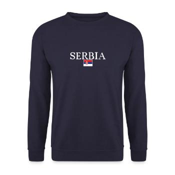 Serbie Serbie Drapeau serbe Fier Serbe - Sweat-shirt Unisexe - marine - Devant - Alina (178cm) & Michal (187cm)