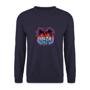 Ibiza 2025 Urlaub - Unisex Pullover - Navy - Vorne - Alina (178cm) & Michal (187cm)