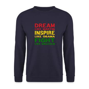 Inspirational Black History Leaders Funny Dream - Unisex Sweatshirt - navy - Front - Alina (178cm) & Michal (187cm)