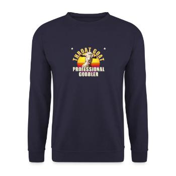 Throat Goat Retro Funny Gag Memes Inappropriate - Unisex Sweatshirt - navy - Front - Alina (178cm) & Michal (187cm)