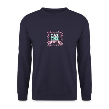 Tax the richt blumen - Unisex Sweatshirt - navy - Front - Alina (178cm) & Michal (187cm)