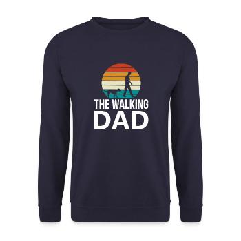 FamilienPisse Walking dad hund - Unisex Pullover - Navy - Vorne - Alina (178cm) & Michal (187cm)