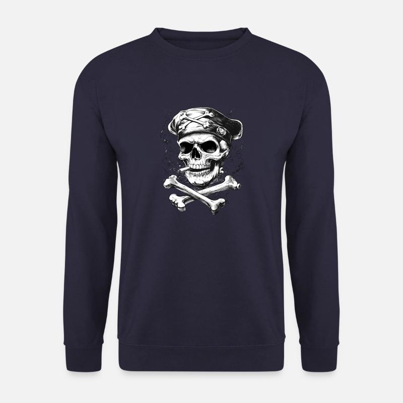 Skipper Boot Segeln Motorboot Pirat Skull - Unisex Pullover - Navy