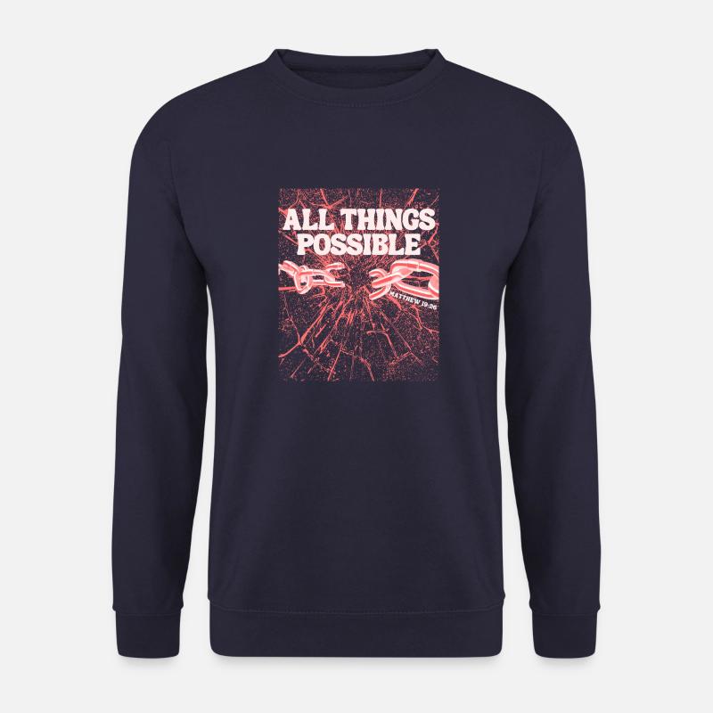 All Things Possible – Matthew 19:26 - Unisex Sweatshirt - navy