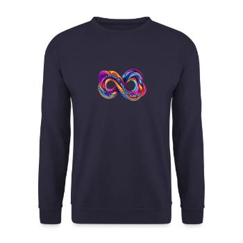 Unendlichkeitssymbol Autistische Akzeptanz - Unisex Pullover - Navy - Vorne - Alina (178cm) & Michal (187cm)