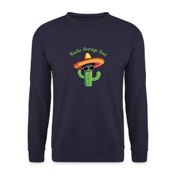 Nacho Average Dad - Unisex Pullover - Navy - Vorne - Alina (178cm) & Michal (187cm)