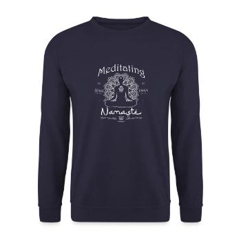 Méditer depuis 1985 - 40 ans de tranquillité - Sweat-shirt Unisexe - marine - Devant - Alina (178cm) & Michal (187cm)