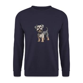 Yorkshire Terrier Dog - Unisex Sweatshirt - navy - Front - Alina (178cm) & Michal (187cm)
