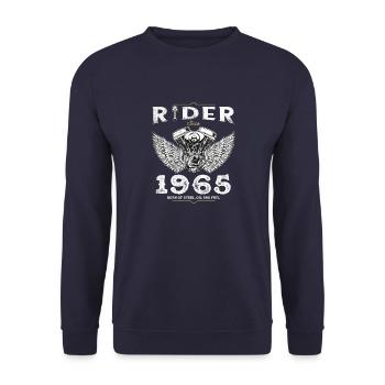 Fahrer seit 1965 - 60 Jahre Freiheit & Geschwindigkeit - Unisex Pullover - Navy - Vorne - Alina (178cm) & Michal (187cm)