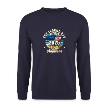 Retiree 2025 Retirement Retirement Pension USA Flag - Unisex Sweatshirt - navy - Front - Alina (178cm) & Michal (187cm)