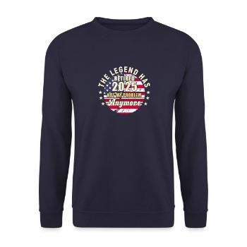 Retiree 2025 Retirement Retirement Pension USA Flag - Unisex Sweatshirt - navy - Front - Alina (178cm) & Michal (187cm)