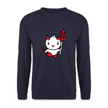 bird devil horns satan trident hell evil cool - Unisex Sweatshirt - navy - Front - Alina (178cm) & Michal (187cm)
