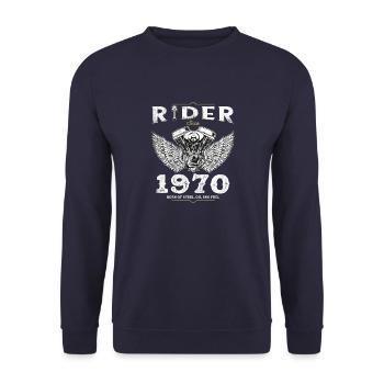 Fahrer seit 1970 - 55 Jahre Open Roads & - Unisex Pullover - Navy - Vorne - Alina (178cm) & Michal (187cm)