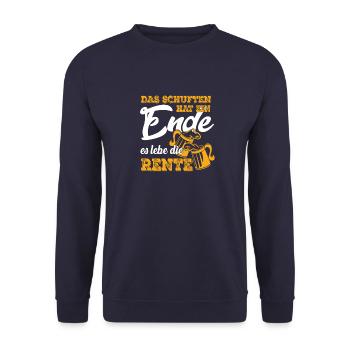 Das schuften hat ein Ende es lebe der Ruhestand - Unisex Pullover - Navy - Vorne - Alina (178cm) & Michal (187cm)