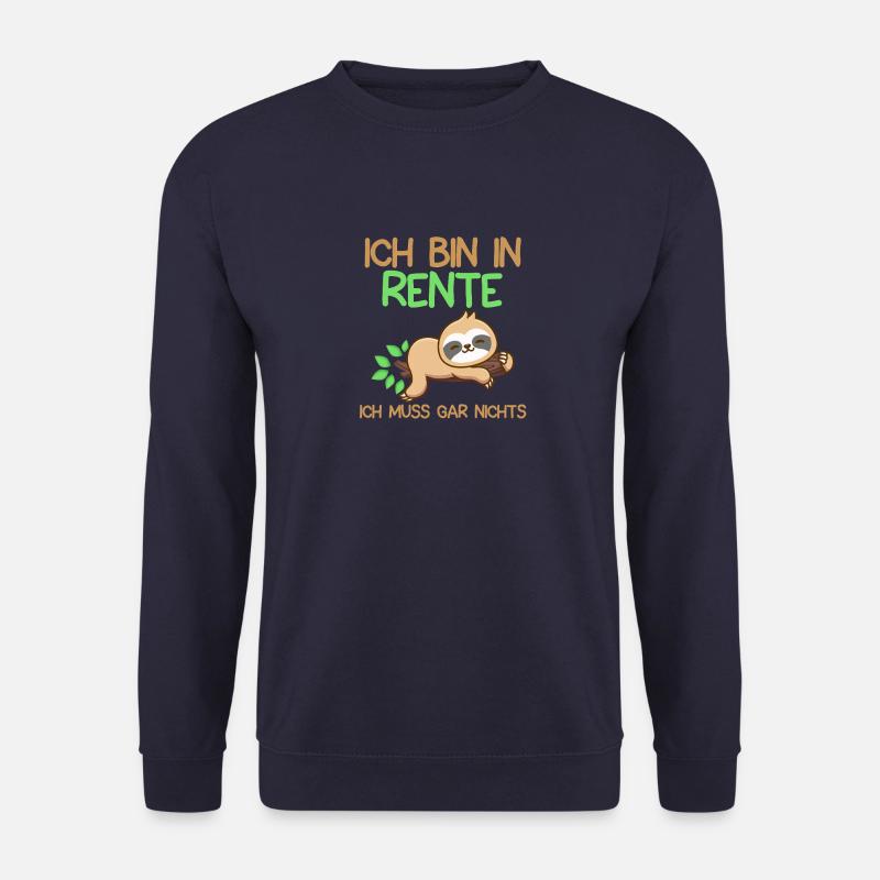 Ruhestand Pension Rente Faultier Rentner - Unisex Pullover - Navy
