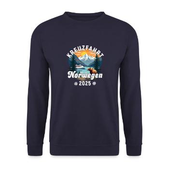 Kreuzfahrt Norwegen 2025 - Unisex Pullover - Navy - Vorne - Alina (178cm) & Michal (187cm)